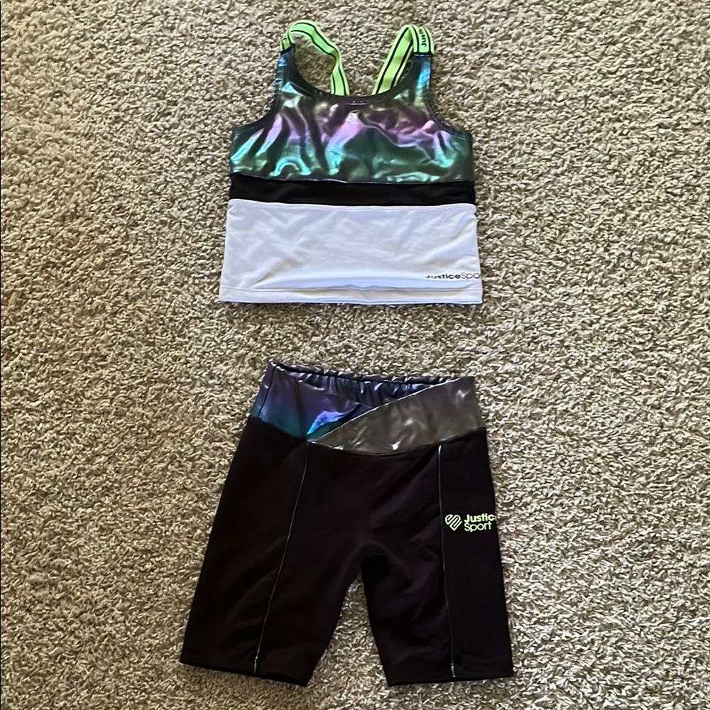 Justice Sport Iridescent Tank Top with Neon Accents